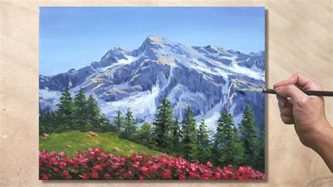 How to Paint Mountain Landscape / Acrylic Painting - YouTube