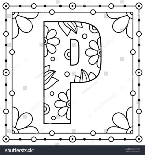 Alphabet Coloring Page Capital Letter Vector Stock Vector (Royalty Free) 536375029