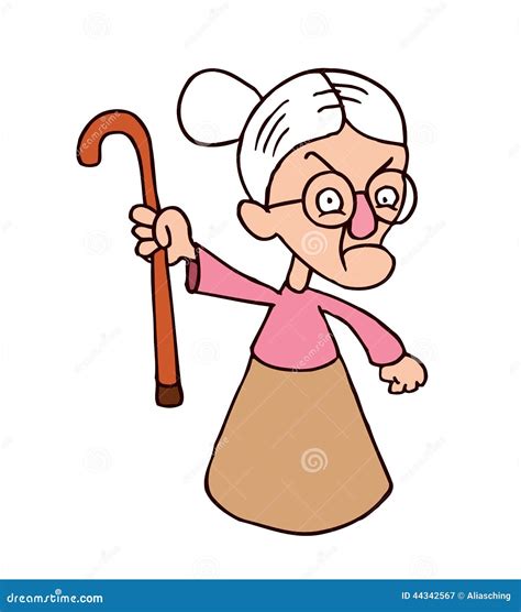 Angry Grandmother Character Stock Vector - Illustration of cartoon ...