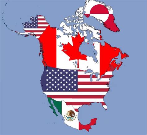 an image of a map with the flags of canada and usa on it's sides