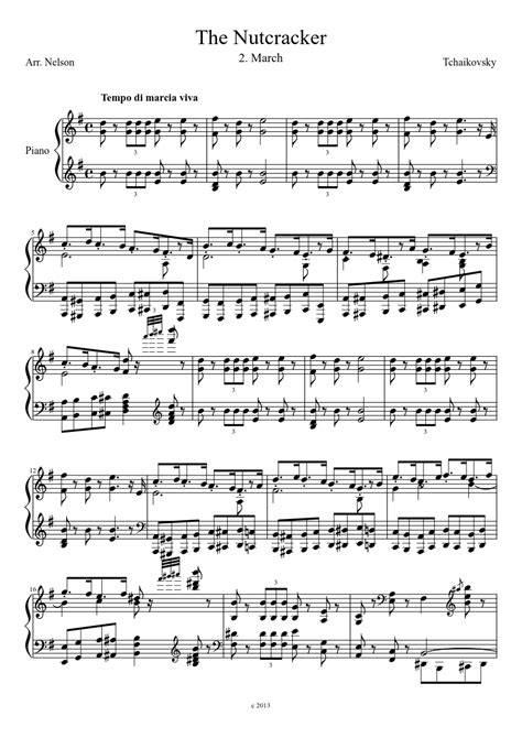 The Nutcracker march for Piano sheet music download free in PDF or MIDI