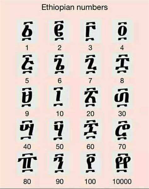 Ethiopian Alphabet And Numbers