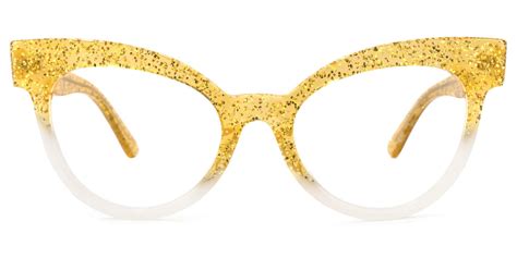 Dalia - Cat Eye Yellow Eyeglasses | Vooglam