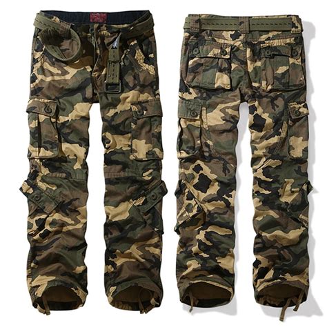 Loose Fit Army Green Camouflage Cargo Pants for Men CW100057