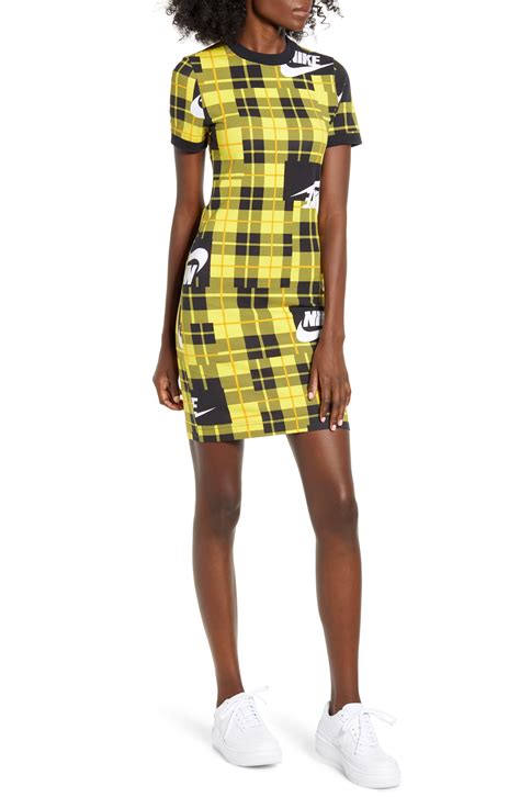 Nike Plaid Bodycon Dress in Yellow - Save 40% - Lyst