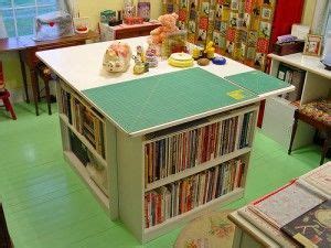 very cool idea for a table/storage | CraftRooms and other Home Space Ideas | My sewing room ...