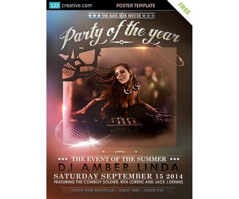 Classy Event poster template free download - for party, event, concert ...