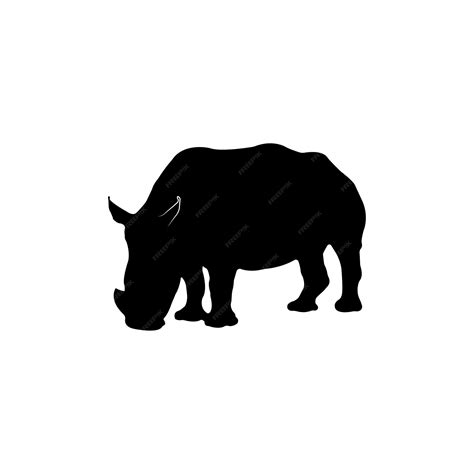 Premium Vector | Vector flat rhinoceros silhouette isolated on white background