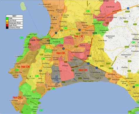 What Are The Safest Neighborhoods To Live in Cape Town? - Location - Nomad List | Cape town map ...