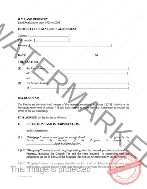 Co-Ownership Contract Template