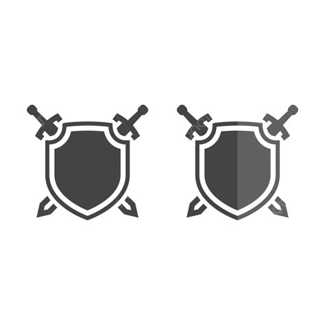 Shield And Crossed Swords Vector Icon Military War Badge Vector, Military, War, Badge PNG and ...