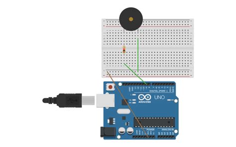 Circuit design Piezo Buzzer Arduino Alarm - Tinkercad