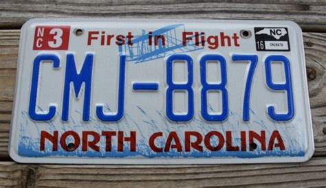 North Carolina License Plate First In Flight 2016 - North Carolina ...