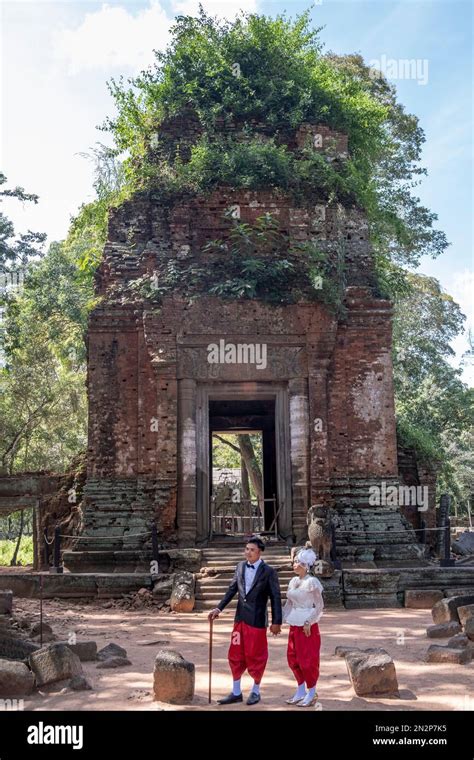 Cambodia, Koh Ker, Prasat Thom temple temples, covered in rainforest ...