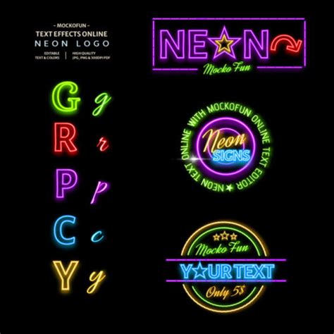 Neon Font Generator - MockoFUN