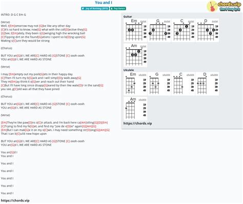 Chord: You and I - tab, song lyric, sheet, guitar, ukulele | chords.vip