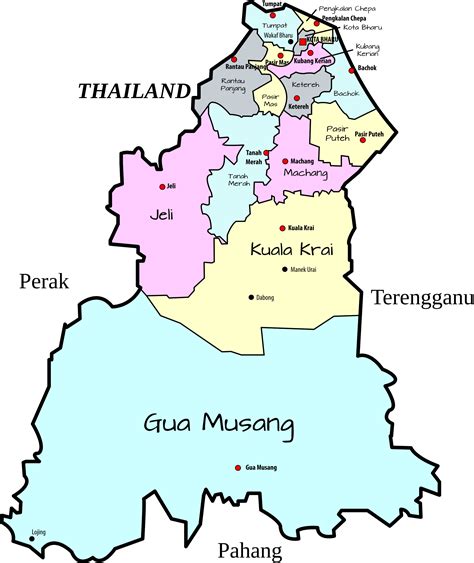 Clipart - Parliamentary map of Kelantan, Malaysia