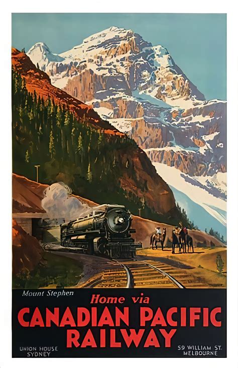 1930 Mount Stephen BC Canadian Pacific Travel Poster in 2021 | Train posters, Canadian pacific ...