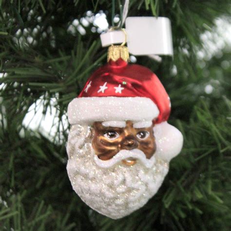 Holiday Ornaments 3.0" Santa Claus Face African American - Ornament ...