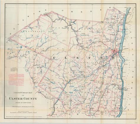 Colton’s Road Map of Ulster County | Curtis Wright Maps