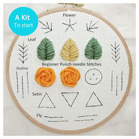 Beginner Punch Needle Kit-learn 8 Different Stitches-how to Start ...