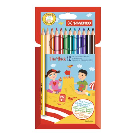 Stabilo® Trio Thick Colored Pencil, 12-Color Set - Walmart.com - Walmart.com