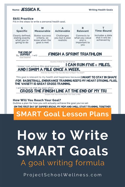 How to Write Goals with SMART Goal Lesson Plans and Classroom Posters | Health lesson plans ...