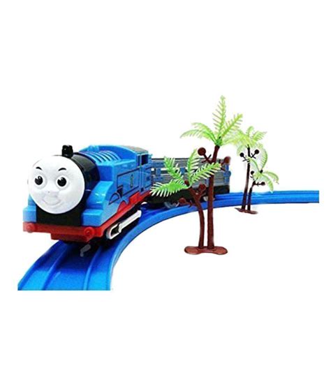 Param Toy Train Battery Operated Train Track Toy Set With Sound And Flashing Headlights (Blue ...