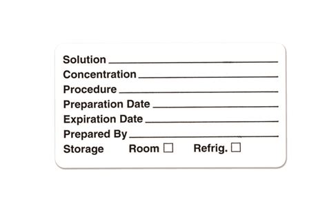 Laboratory Reagent Labels