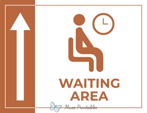 Printable Waiting Area Up Arrow Sign