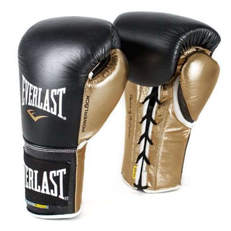 Everlast Gloves - Powerlock Pro Boxing Gloves Black & Gold - BWS GYM