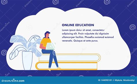 Online Education, E-Learning Web Banner Layout Stock Vector - Illustration of layout, freelance ...