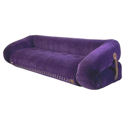 Italian Modern Purple Velvet Sofa Bed Anfibio by Becchi for Giovannetti ...