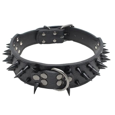 Collar Harness Sharp Spiked Studded Leather Puppy Collar for Large Dog Pet Pitbull Mastiff ...