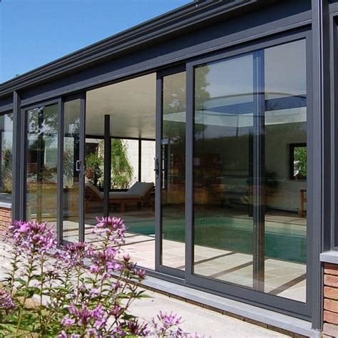 Aluminum Frame Tempered Glass Sliding Patio Door- Zhongtai