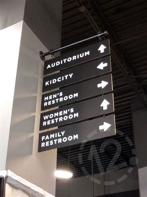 Church Foyer, Church Lobby, Church Stage, Directional Signage, Wayfinding Signs, Metal Signage ...