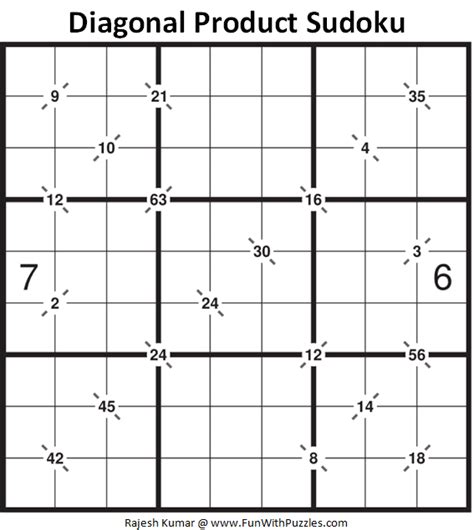 Diagonal Product Sudoku Puzzle (Fun With Sudoku #320)