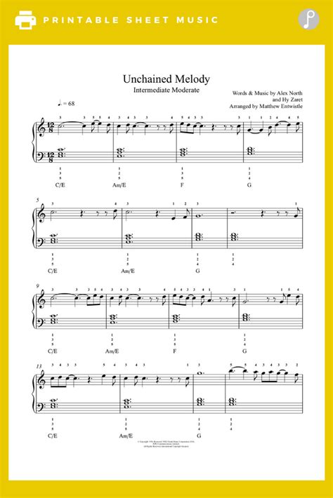 Unchained Melody by The Righteous Brothers Piano Sheet Music ...