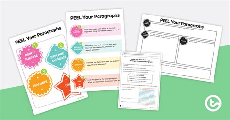 PEEL Paragraph Structure - Poster and Worksheets | Teach Starter