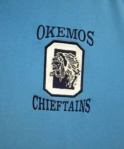 OKEMOS CHIEFTAINS old logo High School lrg athletic track jacket vtg Michigan | eBay