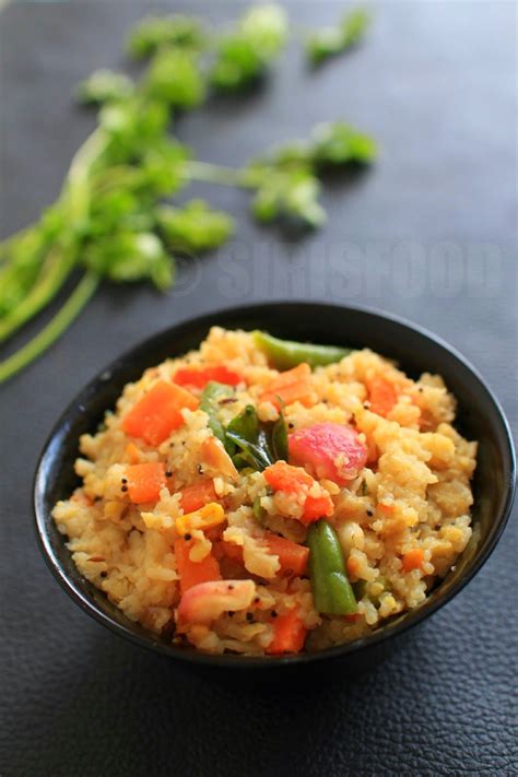 Indian Food and More..: Vegetable Pongal | Spiced Vegetable Lentil Rice ...