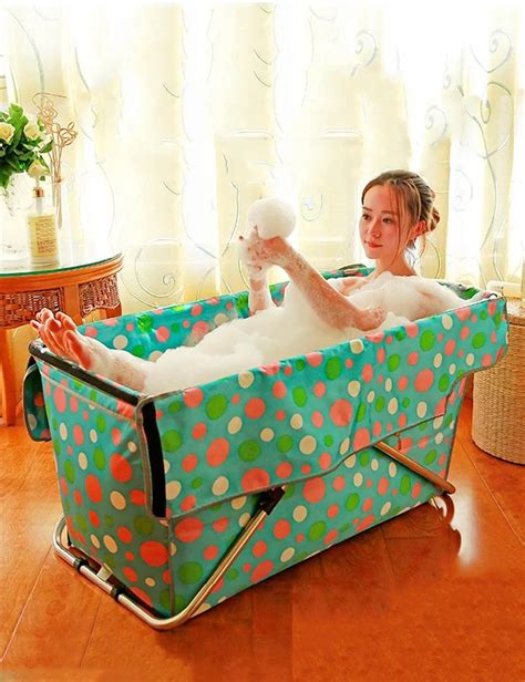 Folding Adult Bathtub Portable Foldable Children 's Bath Basin Free Inflatable Shower Pool ...