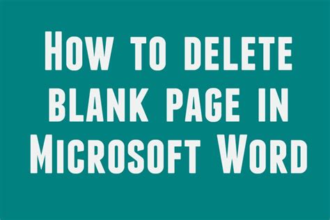 How to delete blank page in Microsoft word - Troubleshooter