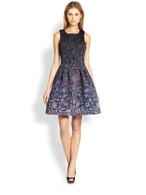 Cynthia Rowley Printed Aline Dress in Navy Combo (Blue) - Lyst