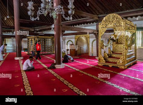 Yogyakarta, Java, Indonesia. Interior of the Great Mosque, Masjid Stock ...