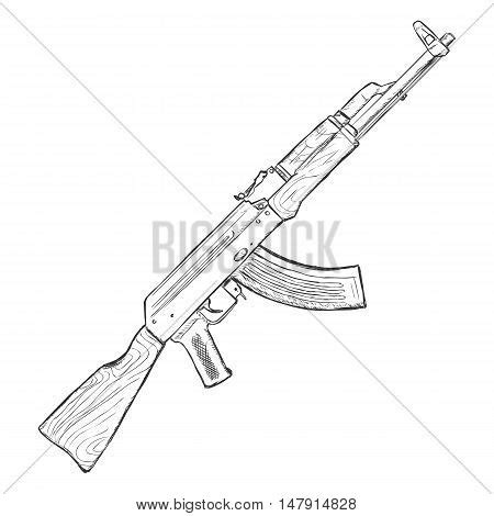 Vector Sketch Ak-47 Vector & Photo (Free Trial) | Bigstock