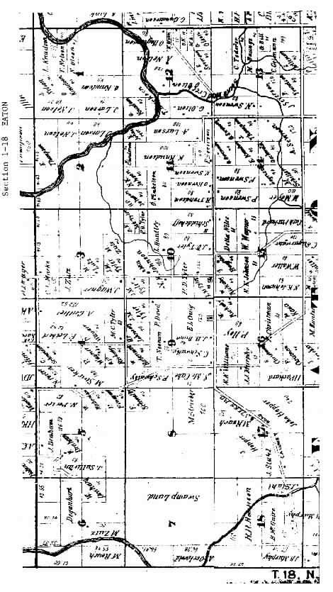 Manitowoc County, Wisconsin Genealogy : 1872 Plat Map Eaton