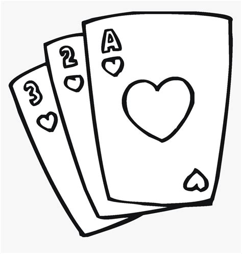 Playing Cards Collection Of Clipart Black And White - Cards Black And ...