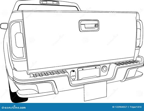 Car Back View Vector Outline Stock Vector - Illustration of transportation, white: 122904557