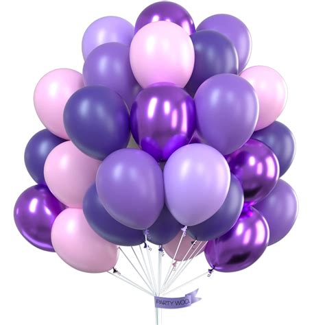 PartyWoo Purple Balloons, 70 Pcs 12 Inch Pastel Purple Balloons, Lilac Balloons, Violet Balloons ...